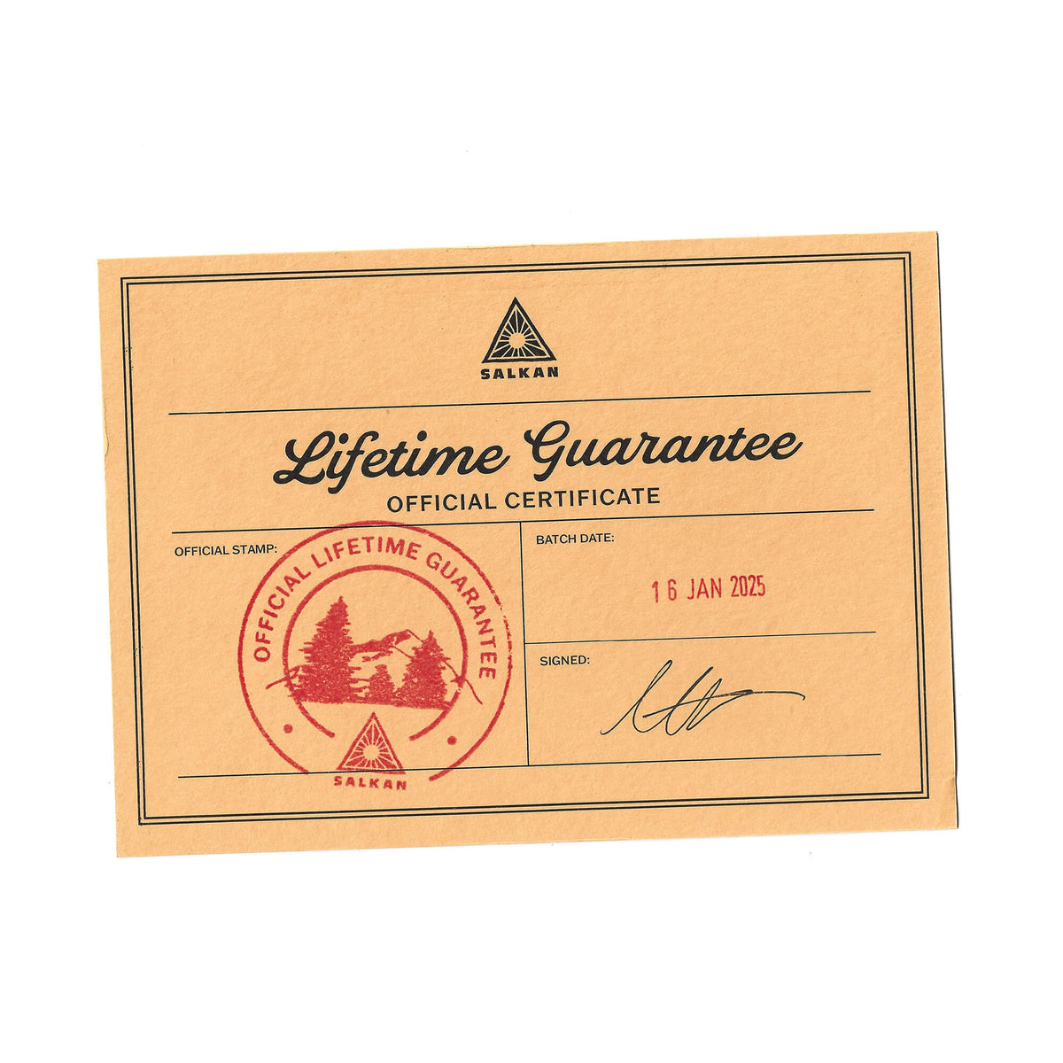 Lifetime guarantee.